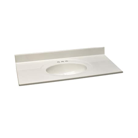 Design House Cultured Marble Vanity Top 43x22, White on White 586164
